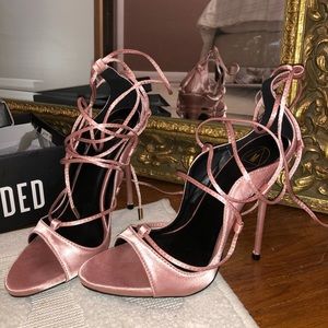 Missguided Satin Pink Heels Size 7 US